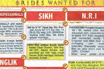 Wanted Bride Ad in Punjabi Kesari 