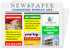 Classified Display Ads in Newspaper