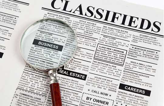 Newspaper Classified Ad