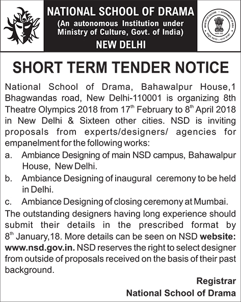 Tender Notice ad in newspaper