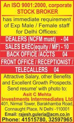 Back office Staff ads in Newspaper