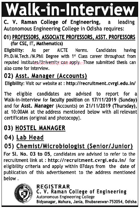 Recruitment ads for Chemical Engineer in Newspaper