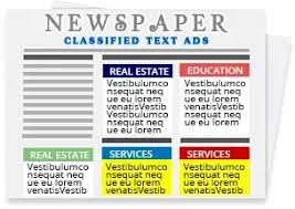 Newspaper Classified Text Ad