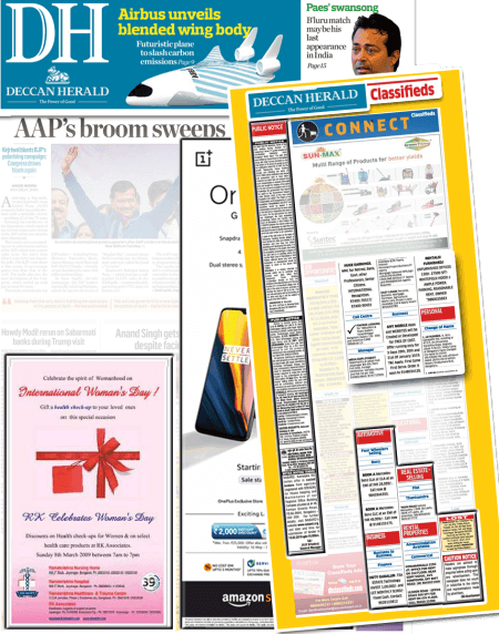 Classified Ads in Deccan Herald Newspaper