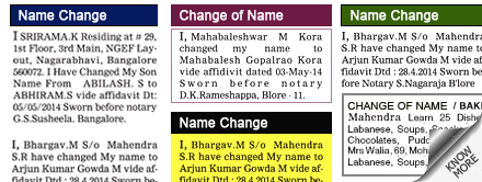 Change of Name Ad in Newspaper