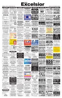 Classified Ads in Daily Excelsior