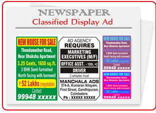 Classified Display Ad in Newspaper