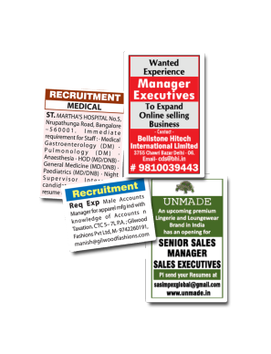 Job advertisement in newspaper