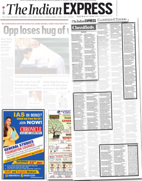 Classified Ads in Indian Express Newspaper